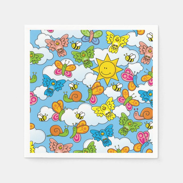 Baby Animals Background Napkin (Front)