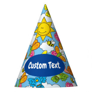 Baby Animals Background Party Hat
