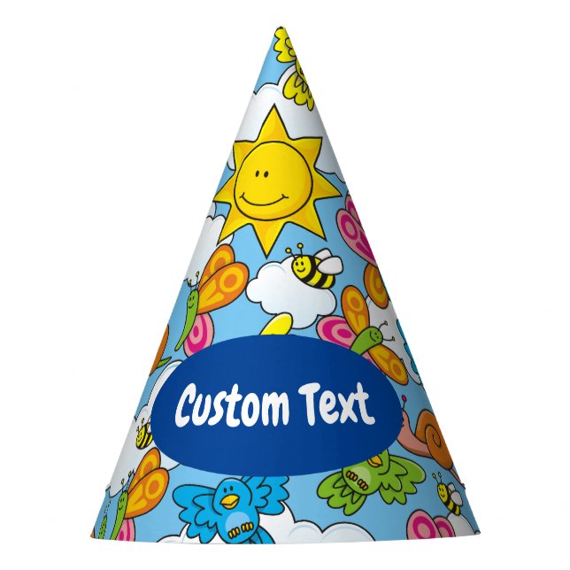 Baby Animals Background Party Hat (Front)