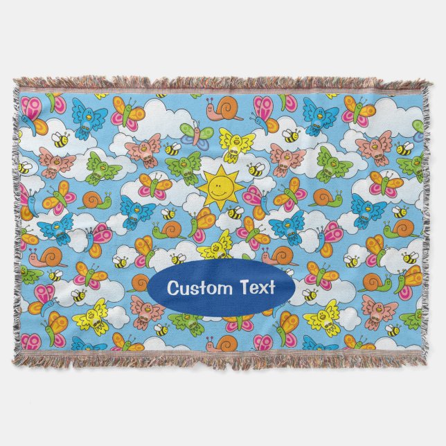 Baby Animals Background Throw Blanket (Front)