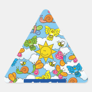 Baby Animals Background Triangle Sticker