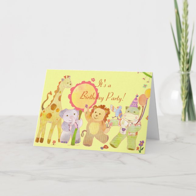 Baby Animals: Birthday Party Invitation for Kids (Front)
