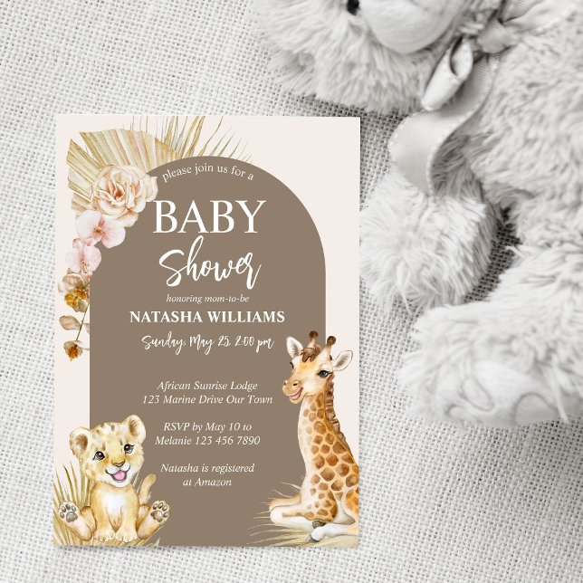 Baby animals boho arch baby shower invitation (Creator Uploaded)