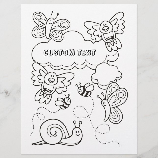 Baby Animals Colouring Book Page (Front)