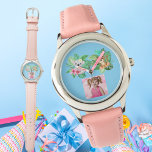 Baby Animals Custom Photo Kids Watch Birthday Gift<br><div class="desc">Make your little one's special day even more memorable with this adorable Tropical Baby Animals Custom Photo Kids Watch! This vibrant, playful timepiece features a delightful array of baby animals nestled among lush green leaves and tropical flowers. The bright and cheerful design will captivate any child, making it both fun...</div>