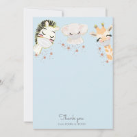 baby animals face mask Baby Shower Thank You Card