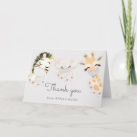 baby animals face mask thank you card