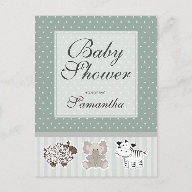 Baby Animals for Baby Shower Invitation (Front)
