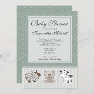 Baby Animals for Baby Shower Invitation