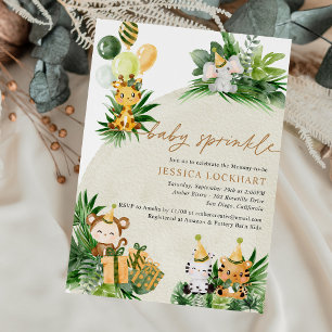 Baby Animals Fun Jungle Safari Party Baby Sprinkle Invitation