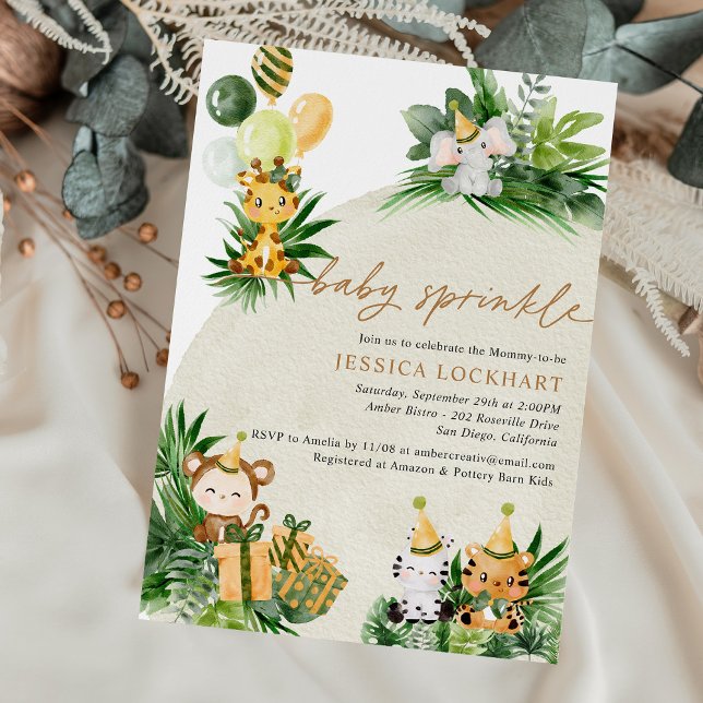 Baby Animals Fun Jungle Safari Party Baby Sprinkle Invitation (Creator Uploaded)