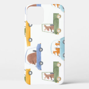 Baby animals: hand-drawn watercolor pattern. iPhone 12 case