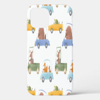 Baby animals: hand-drawn watercolor pattern.