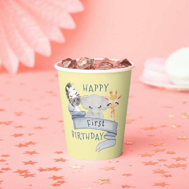 Baby Animals Happy Birthday Paper cup (Insitu)