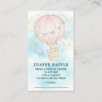 Baby Animals Hot Air Balloon Diaper Raffle Ticket