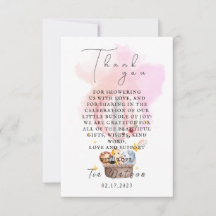  Baby Animals in a Hot Air Balloon Thank you Note  Card