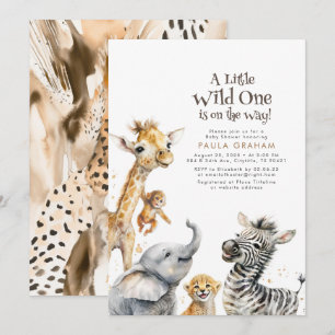 Baby Animals Jungle Safari Wild Cute Baby Shower Invitation