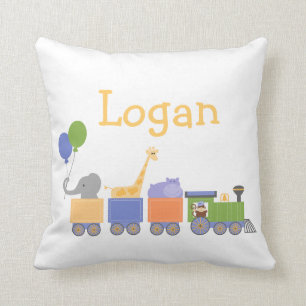 Baby Animals On A Train Pillows
