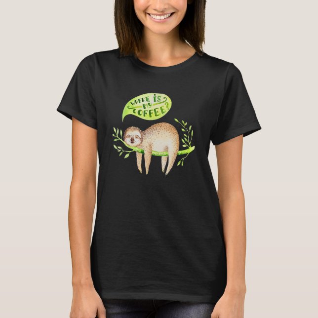 Baby animals sloth nursery T-Shirt (Front)