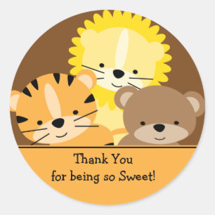 Baby Animals Thank You Sticker