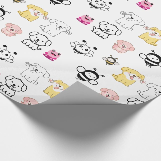 Baby animals wrapping paper (Corner)