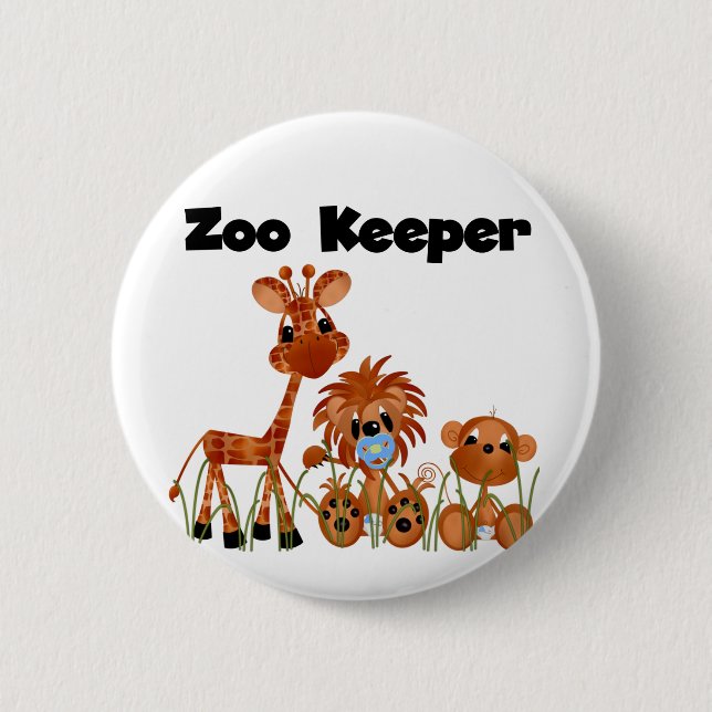 Baby Animals Zoo Keeper Tshirts and Gifts 6 Cm Round Badge (Front)