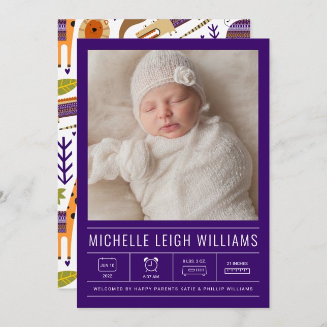 BABY ANNOUNCEMENT Add Your Photo (Front/Back)