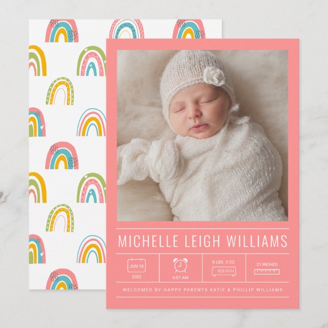 BABY ANNOUNCEMENT Add Your Photo (Front/Back)