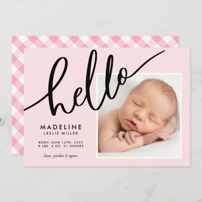 BABY ANNOUNCEMENT Add Your Photo (Front/Back)