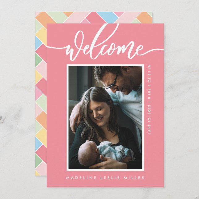 BABY ANNOUNCEMENT Add Your Photo (Front/Back)