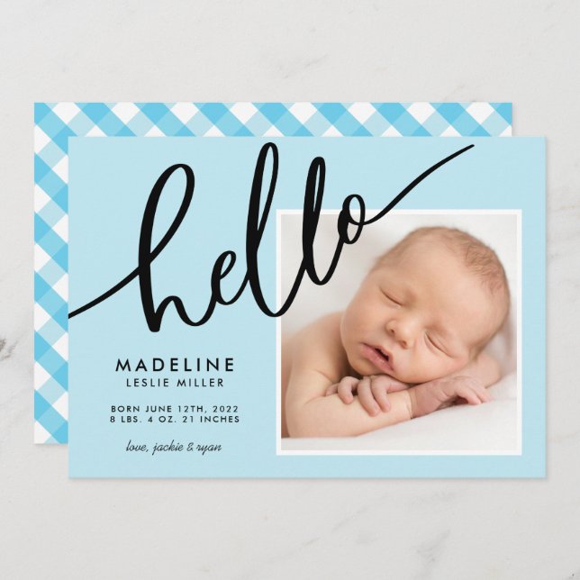 BABY ANNOUNCEMENT Add Your Photo (Front/Back)