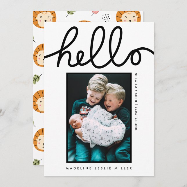 BABY ANNOUNCEMENT Add Your Photo (Front/Back)