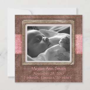Baby Announcement Chocolate Pink