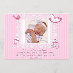 Baby Announcement, Christian Scripture for Girl Announcement