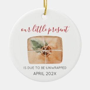 Baby Announcement Christmas present Ceramic Tree Decoration
