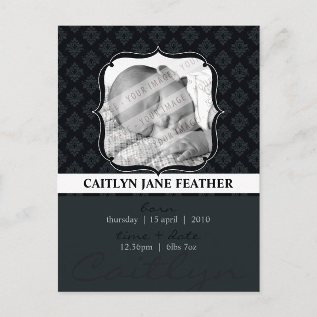 BABY ANNOUNCEMENT ::  elegantly framed 8 (Front)