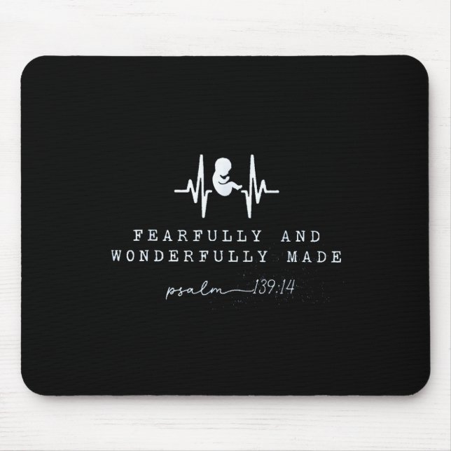 Baby Announcement Fearfully And Wonderfully Made,  Mouse Mat (Front)