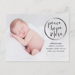 Baby Announcement, First Christmas, photo Postcard