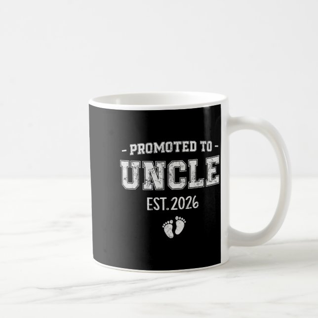 Baby Announcement For Uncle Promoted To Uncle 2026 Coffee Mug (Right)