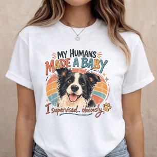 Baby Announcement Funny Dog Pregnancy Reveal Tri-Blend Shirt