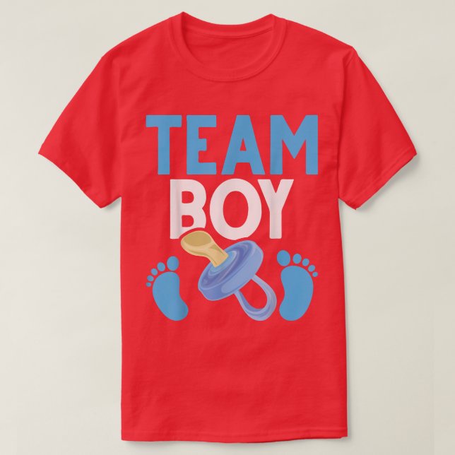Baby Announcement Future Parents Team Boy Gender R T-Shirt (Design Front)