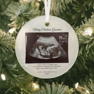 Baby Announcement Grandma Christmas Keepsake Glass Tree Decoration