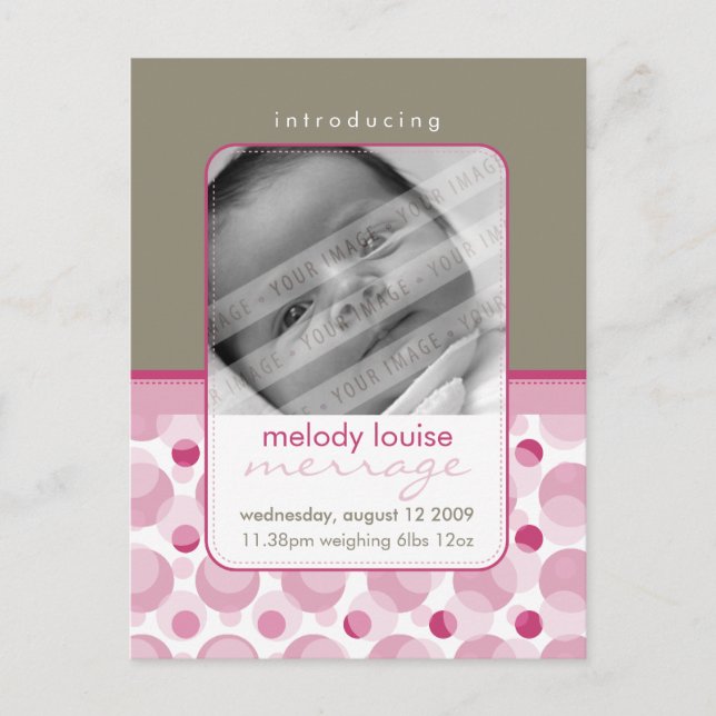 BABY ANNOUNCEMENT ::  hello baby 9 (Front)