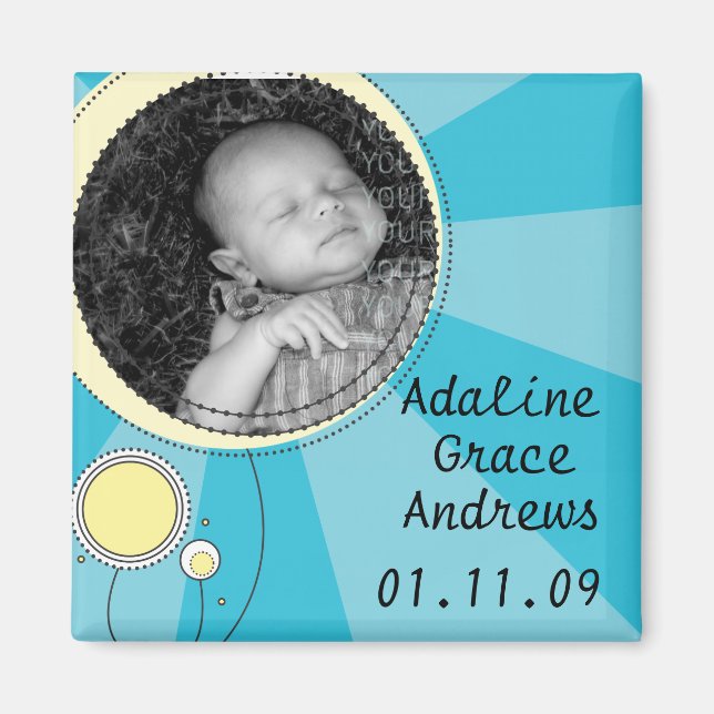 Baby Announcement Magnet (Front)