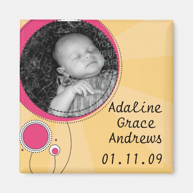 Baby Announcement Magnet (Front)
