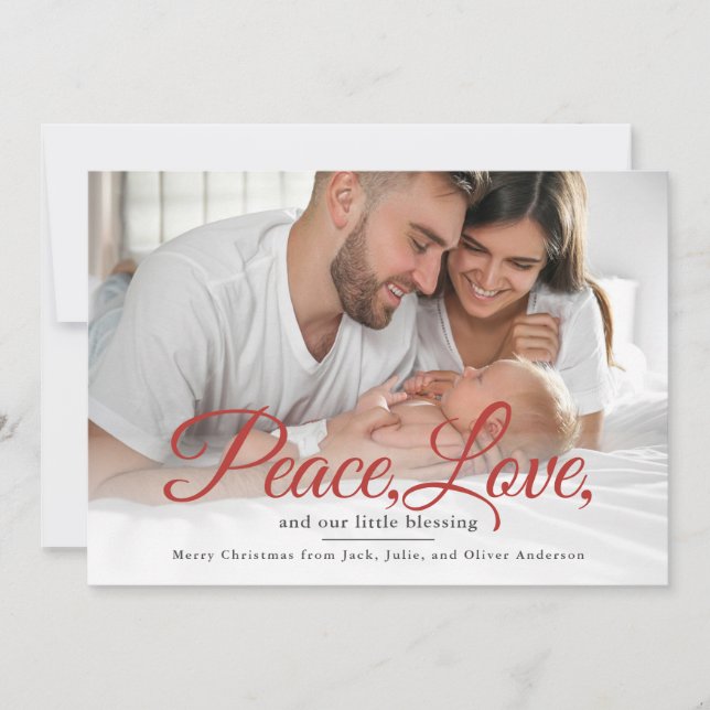 Baby Announcement Merry Christmas Photo  (Front)