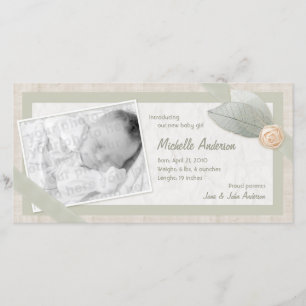 Baby Announcement Personalised photo card