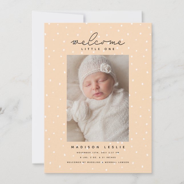 BABY ANNOUNCEMENT Polka Dots (Front)