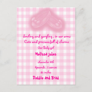 baby announcement postcard