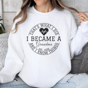 Baby Announcement Promoted To Grandma Est. Year Sweatshirt
